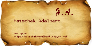 Hatschek Adalbert névjegykártya